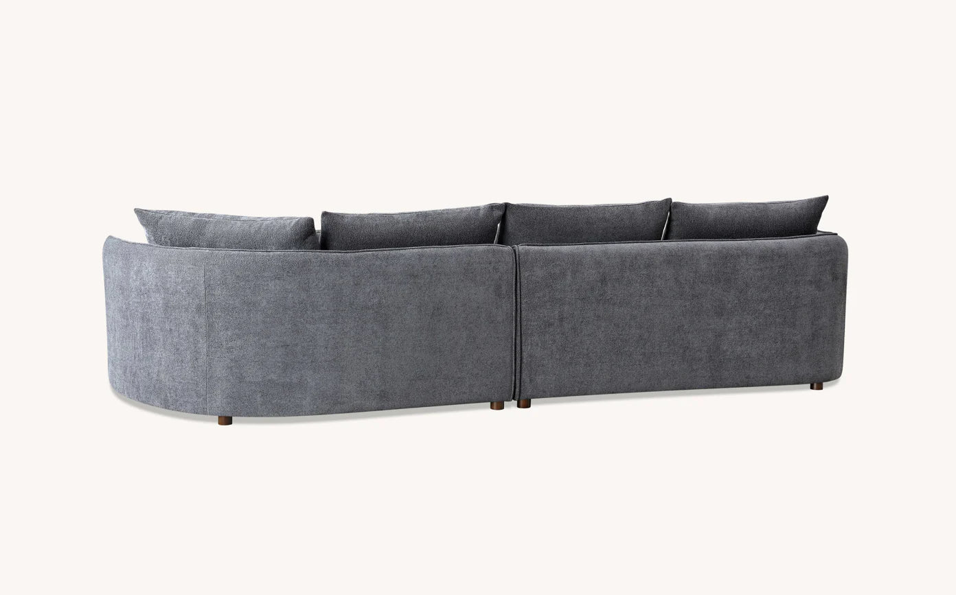 Aluxo Rubin Corner Chaise In Charcoal Boucle