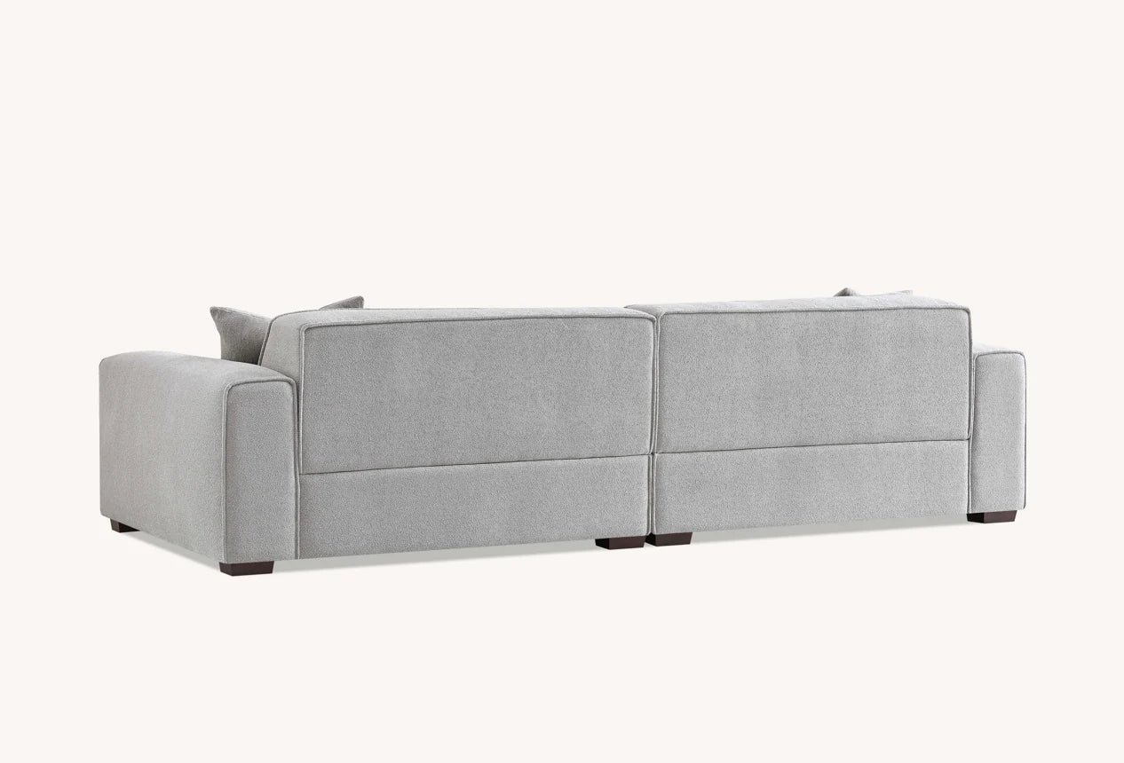 Aluxo Dakota 4 Seater With Chaise In Pebble Boucle