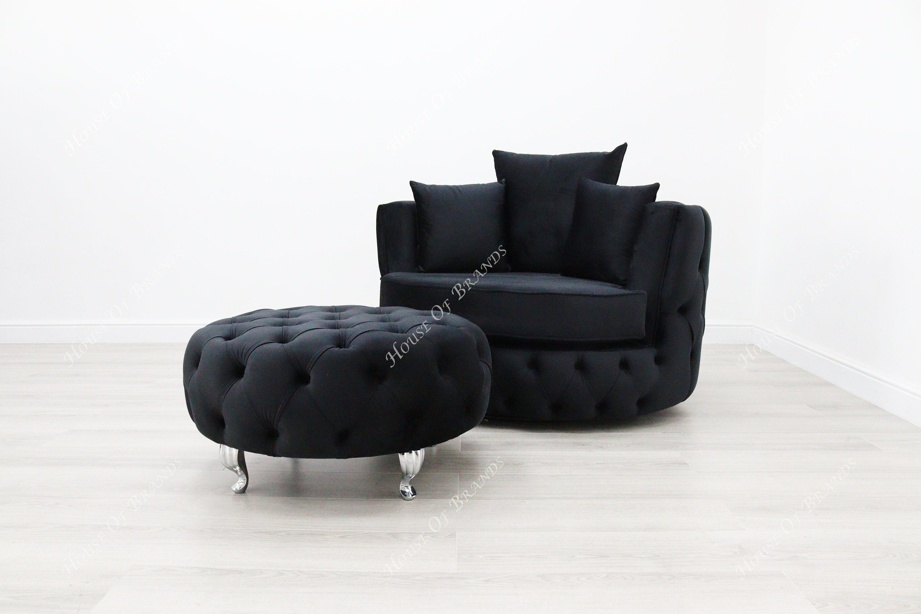 Upholstered Velvet Swivel Chair