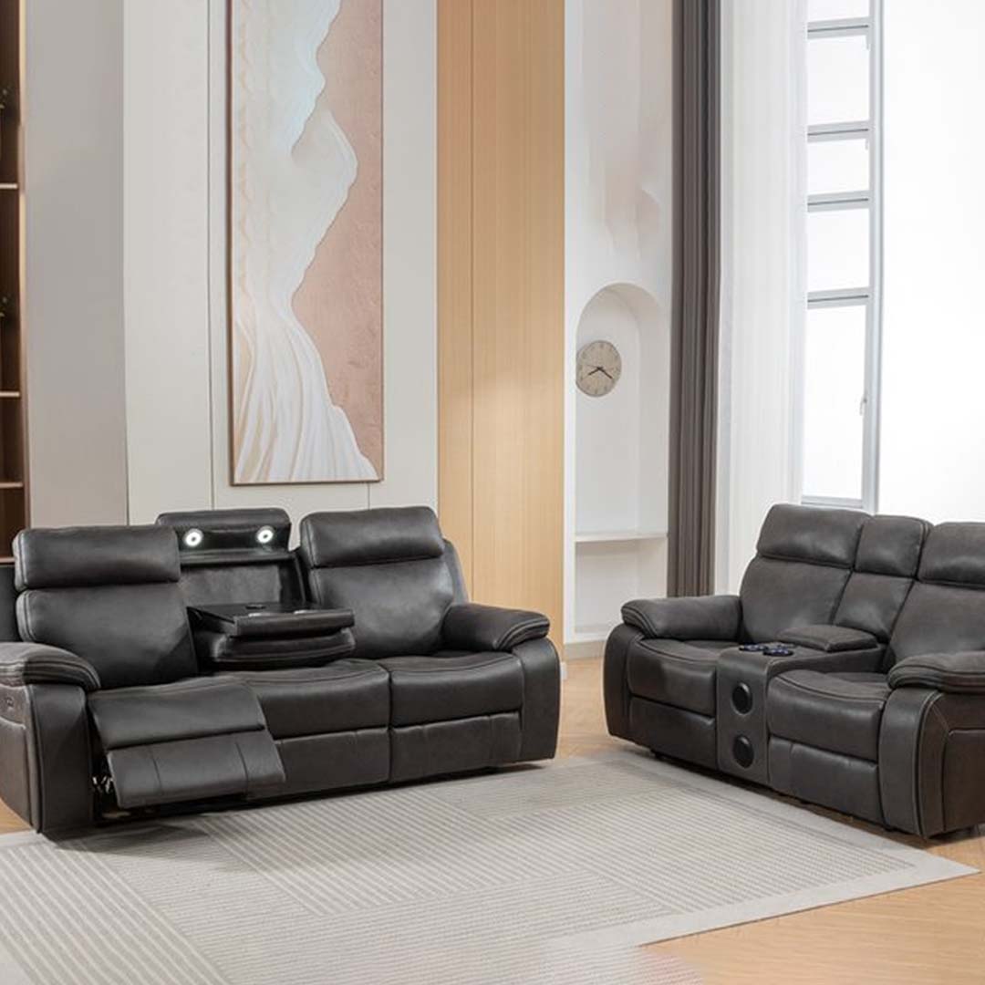 Techno Leatheraire Velvet Recliner Sofa Set