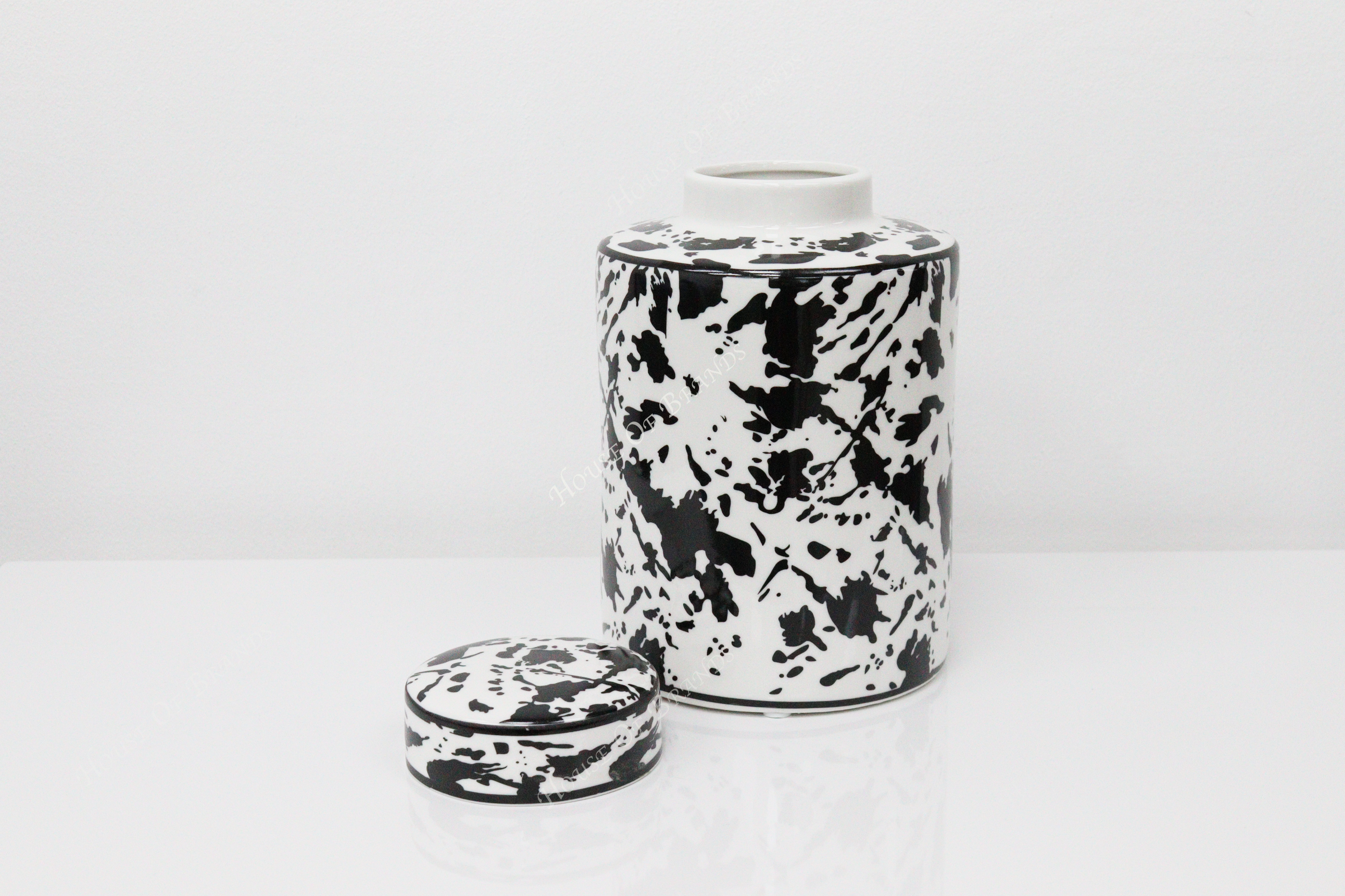 Black & White Abstract Ginger Jars