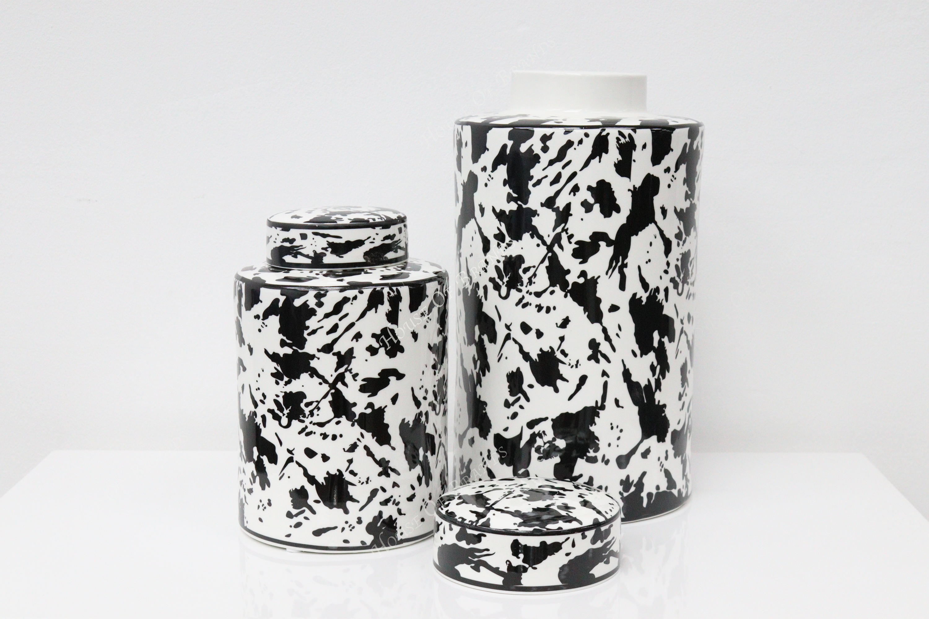 Black & White Abstract Ginger Jars