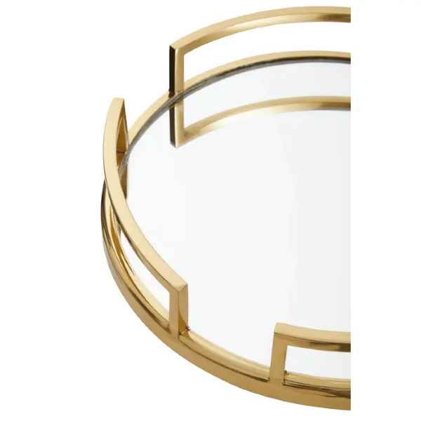 CRUZAR GOLD FINISH MIRRORED TRAY