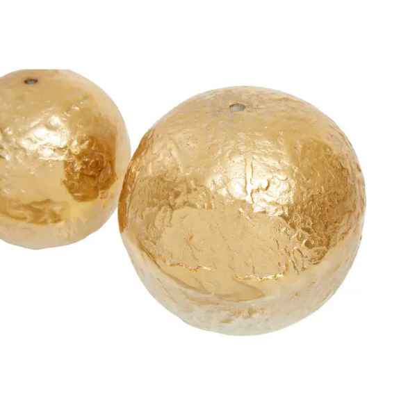 DION SET OF THREE OMBRE SILVER AND GOLD FINISH DECO BALLS