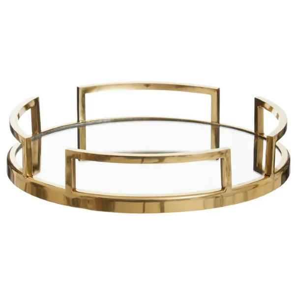 CRUZAR GOLD FINISH MIRRORED TRAY