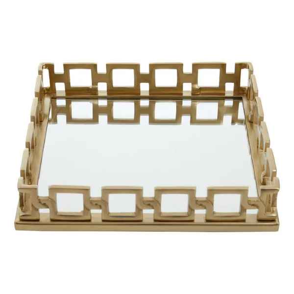 RHODA SQUARE GOLD MIRROR TRAY