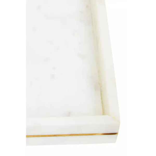 SENA WHITE MARBLE GOLD INLAY TRAY