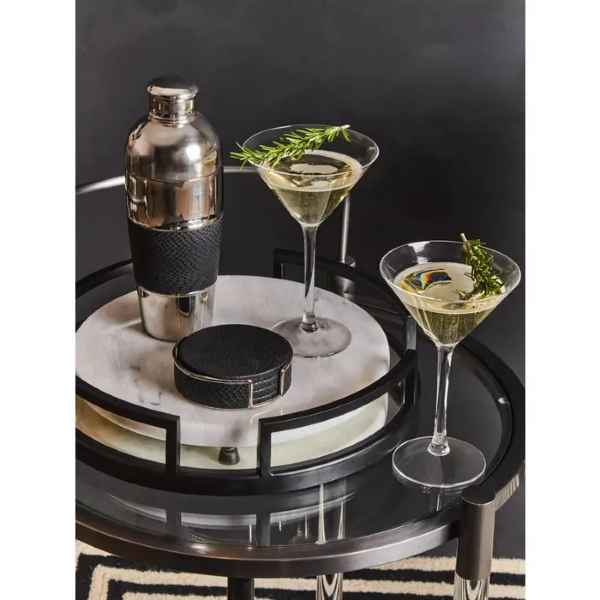 CRUZAR MATTE BLACK MIRRORED TRAY