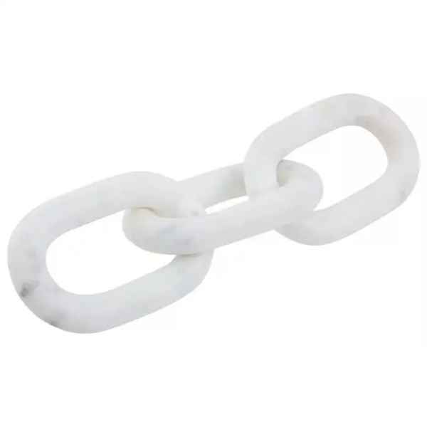 NASON WHITE MARBLE THREE LINK CHAIN