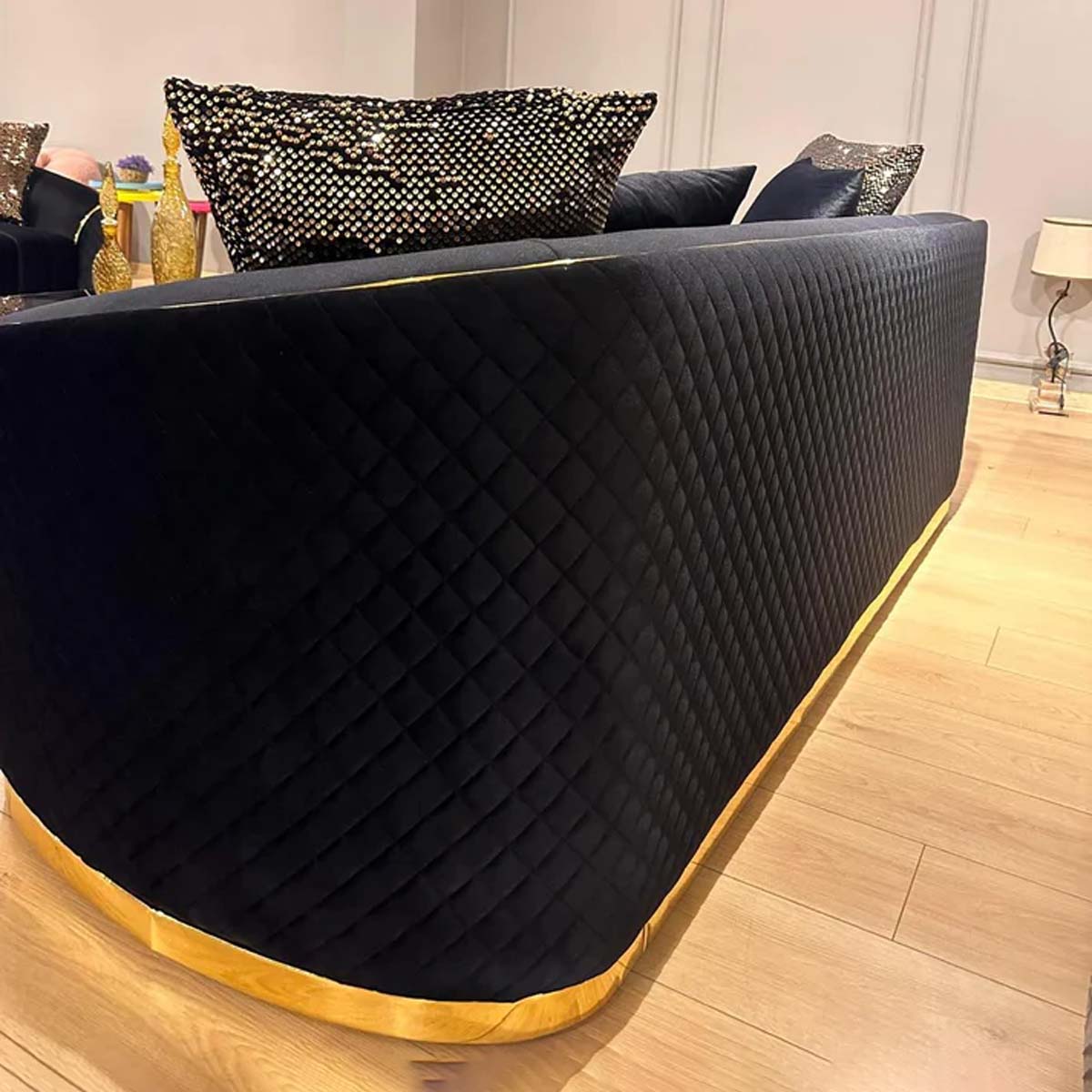 Dubai Black Gold Premium Luxury Velvet Sofa