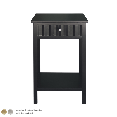 Lindon Black Wood End Table