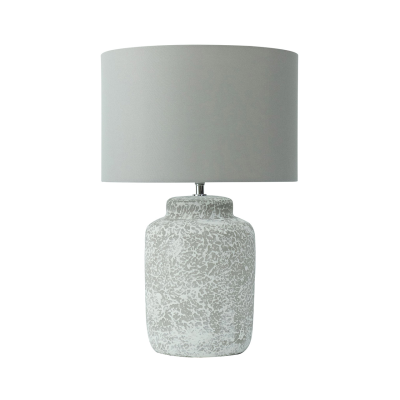 54cm Grey Stone Finish Table Lamp with Grey Linen Shade