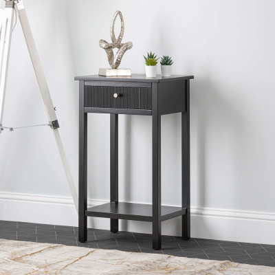 Lindon Black Wood End Table