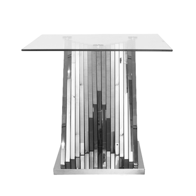 Lucille Stainless Steel End Table with Clear