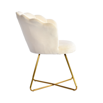 Ariel Shell Back Chair Cream with Gold Legs