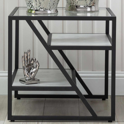 Ibarra Black and Grey End Table