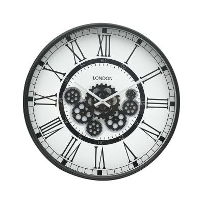 53.5cm Black Gears Wall Clock