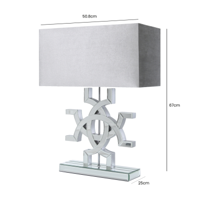 Athos Clear Glass Table Lamp With Grey Shade