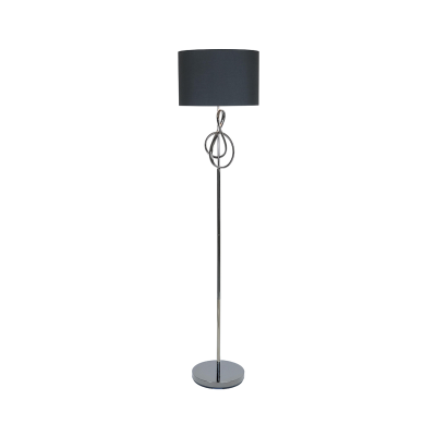 159cm Black G-Clef Design Metal Floor Lamp with Black Linen Shade
