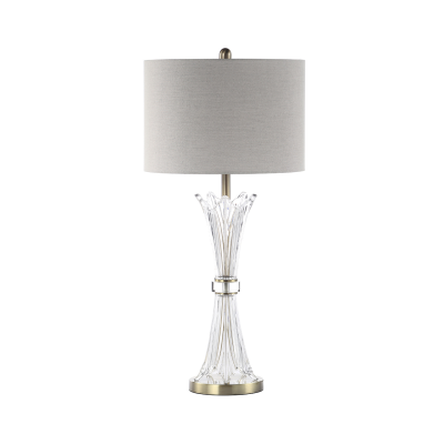 81.5cm Crystal Table Lamp with Grey Linen Shade