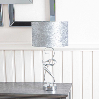 Swirl Metal Table Lamp With Dark Grey Shade