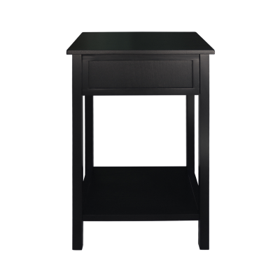 Lindon Black Wood End Table