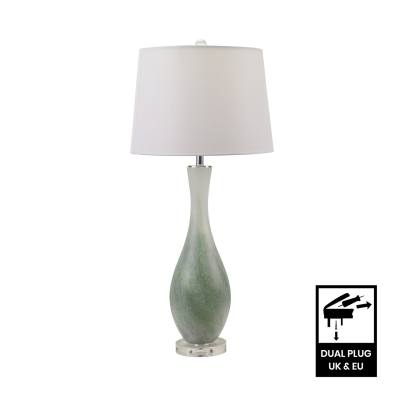 76cm Light Green & White Glass Table Lamp