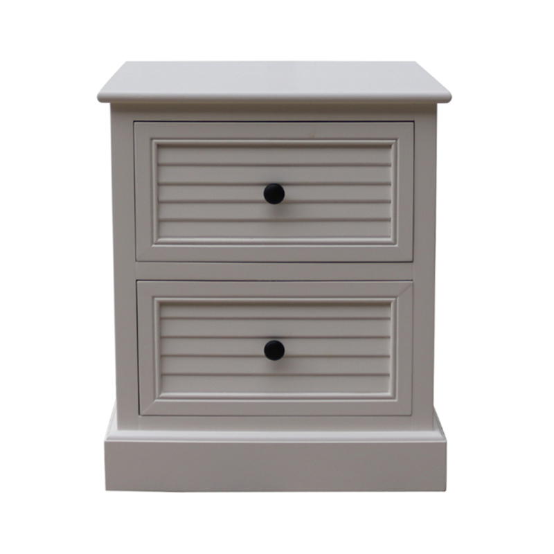 Elise 2 Drawer Bedside Cabinet Pearl White