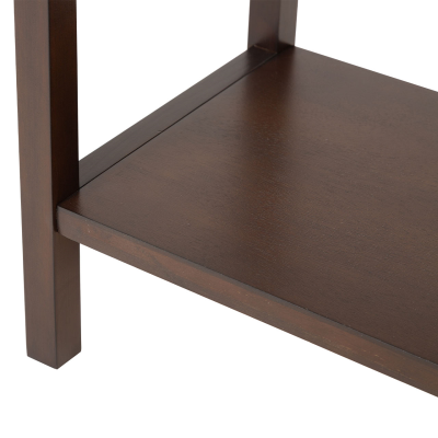 Lindon Walnut Brown 1 Drawer End Table with Gold Handles