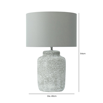 54cm Grey Stone Finish Table Lamp with Grey Linen Shade