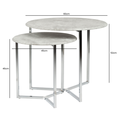 Castello Set Of 2 Chrome End Tables