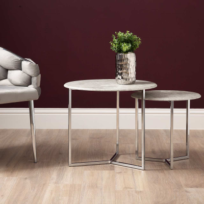 Castello Set Of 2 Chrome End Tables