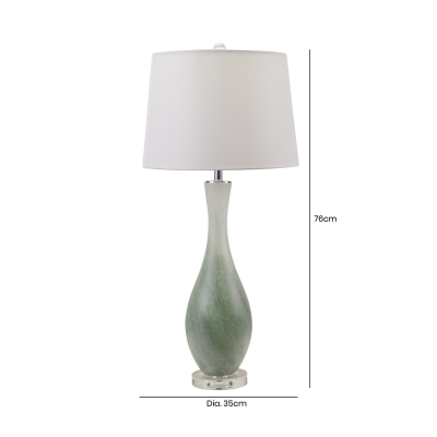 76cm Light Green & White Glass Table Lamp