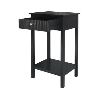 Lindon Black Wood End Table