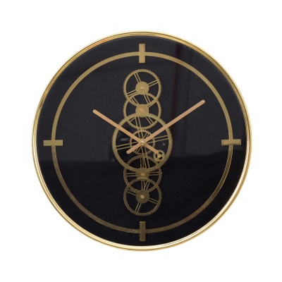 46cm Black and Gold Gears Wall Clock