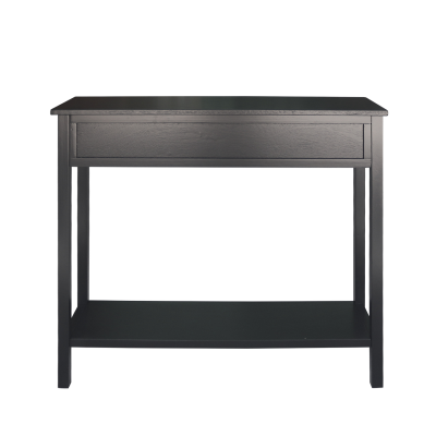 Lindon Black Wood 2 Drawer Console Table