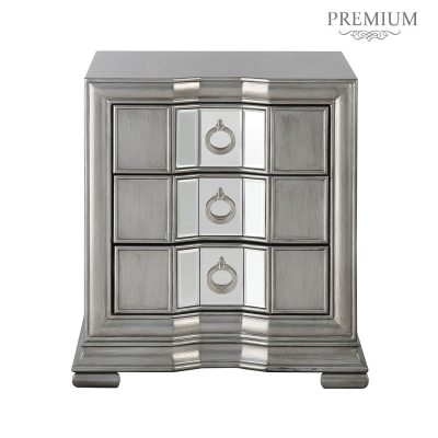 Lucca Mirror Grey 3 Drawer Cabinet