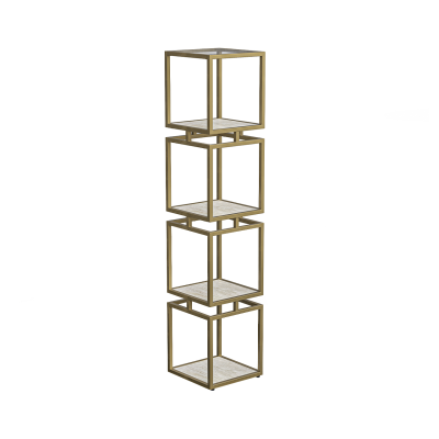4-Tier Square Display Unit Cream and Gold