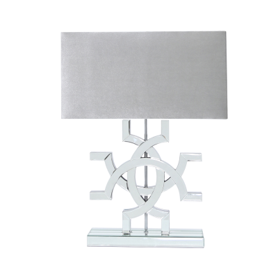 Athos Clear Glass Table Lamp With Grey Shade