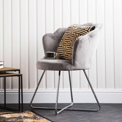 Silver shell chair sale