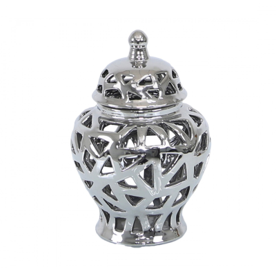 22cm Silver Ginger Jar