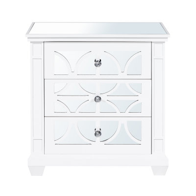 Torino White Wood 3 Drawer Bedside Cabinet