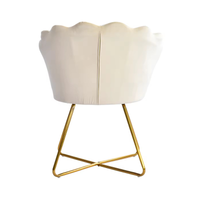 Ariel Shell Back Chair Cream with Gold Legs