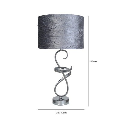 Swirl Metal Table Lamp With Dark Grey Shade