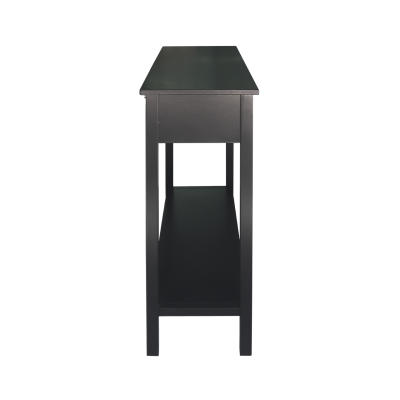 Lindon Black Wood 2 Drawer Console Table