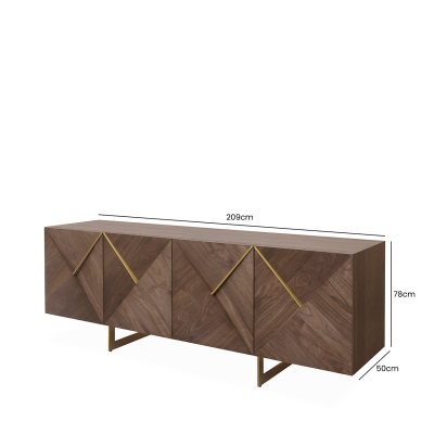 Ivanna 4 Door Sideboard Light Walnut