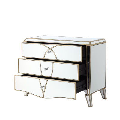 Pristina Mirror Champagne 3 Drawer Chest