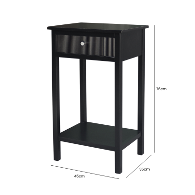 Lindon Black Wood End Table