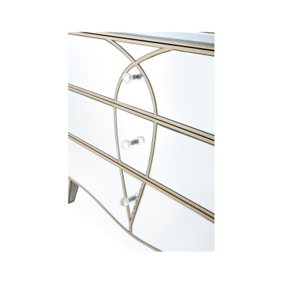 Pristina Mirror Champagne 3 Drawer Chest