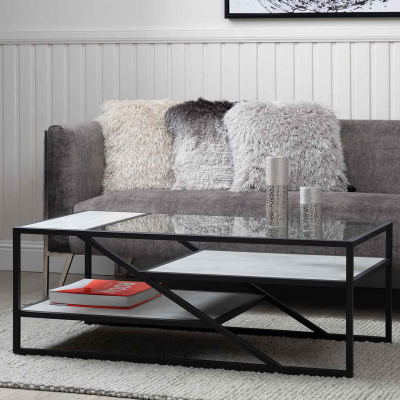 Ibarra Black & Grey Glass Coffee Table